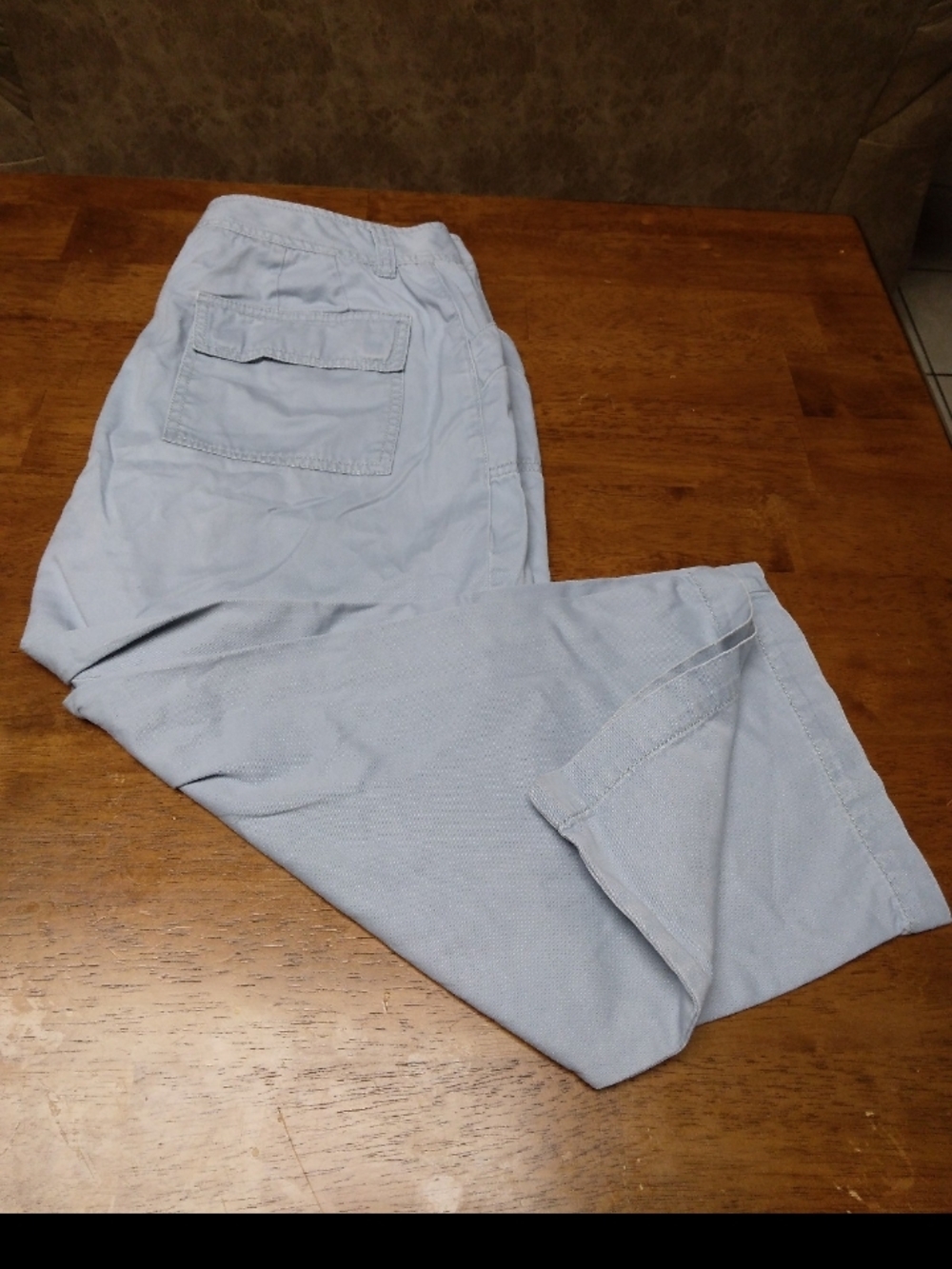 Caribbean Joe Light Blue Cropped Cargo Pants